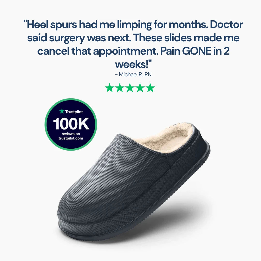 OrthoCushion Slides with Fur - Cloud Slides